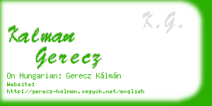 kalman gerecz business card